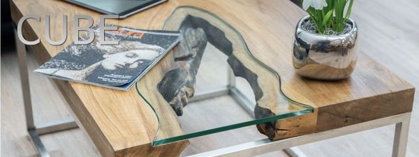 Wohnzimmertisch Cube aus Teakholz